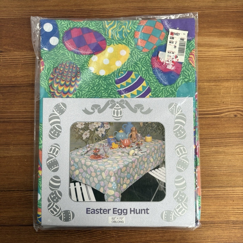 Vintage Bardwil Linens Easter Egg Hunt Tablecloth 52x70 Oblong